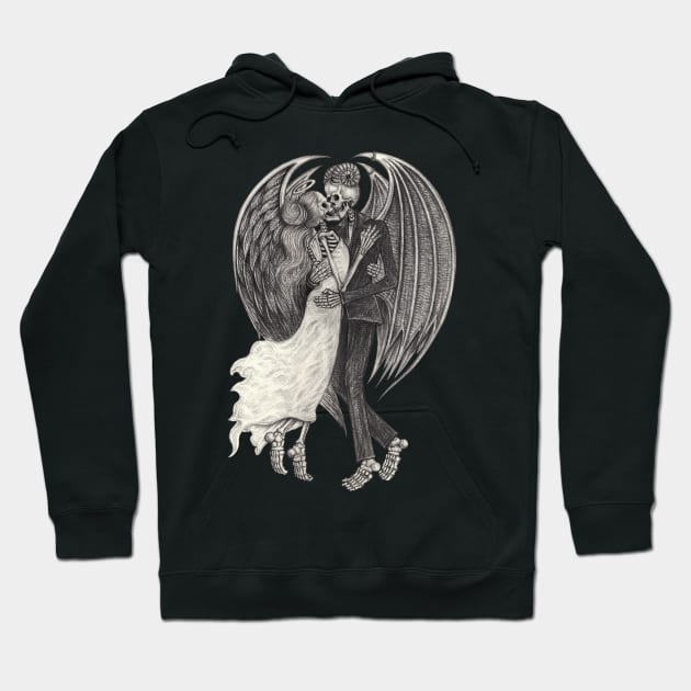 Angels and demons skeletons in love. Hoodie by Jiewsurreal